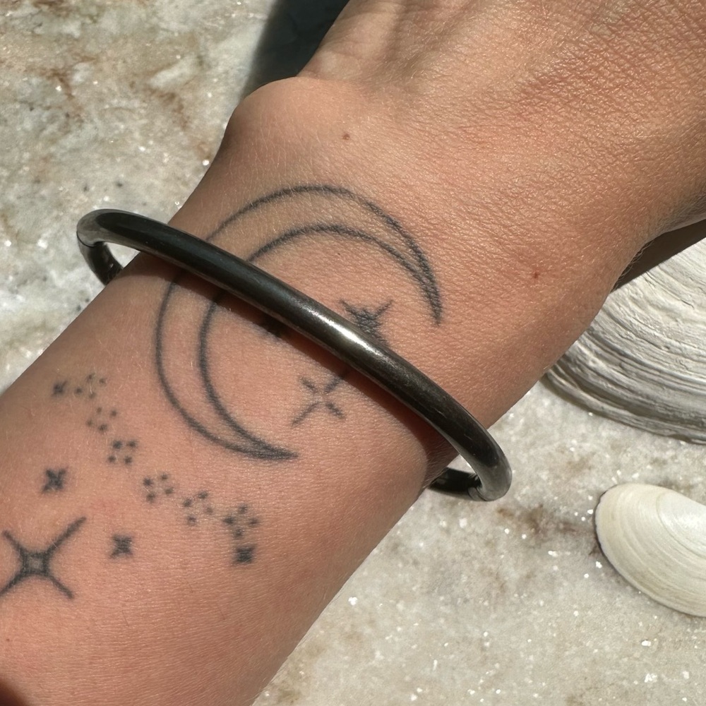 Oxidized Sterling Silver Bangle Bracelet
